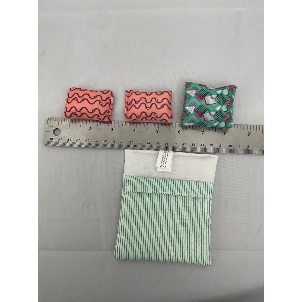 Dollhouse Doll Bed Sleeping Bag & Pillows Set